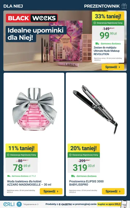 Erli - gazetka promocyjna Black Weeks – Prezentownik – najlepsze okazje! od piątku 28.11 do niedzieli 30.11 - strona 7