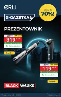 Erli - gazetka promocyjna Black Weeks – Prezentownik – najlepsze okazje! od piątku 28.11 do niedzieli 30.11