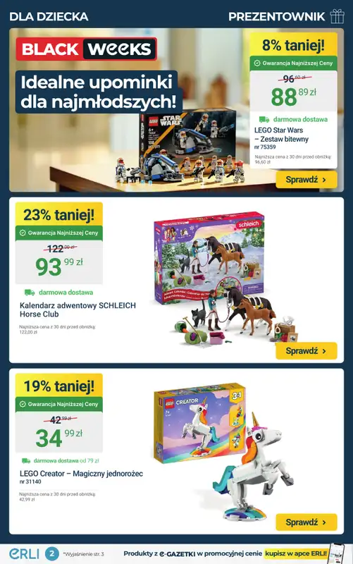 Erli - gazetka promocyjna Black Weeks – Prezentownik – najlepsze okazje! od piątku 28.11 do niedzieli 30.11 - strona 2