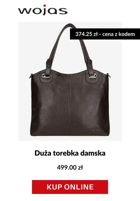 BLACK FRIDAY - gazetka promocyjna Wojas | -25% na torebki, plecaki, teczki i galanterię od wtorku 25.11 do wtorku 25.11 - strona 9