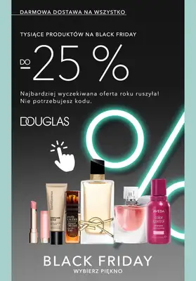 BLACK FRIDAY - gazetka promocyjna Douglas | Do -25% i darmowa dostawa na Black Friday od wtorku 25.11 do poniedziałku 01.12
