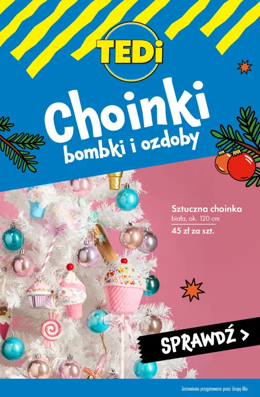 Tedi - gazetka promocyjna Choinki, bombki i ozdoby! od wtorku 25.11 do poniedziałku 01.12