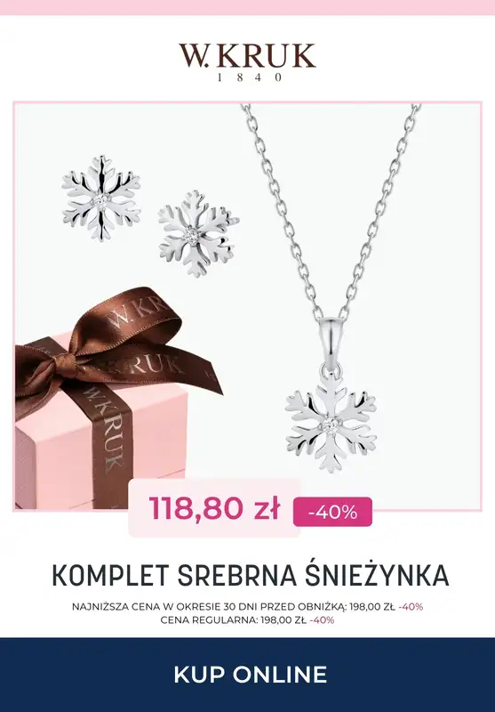 Prezenty - gazetka promocyjna W.Kruk | Do -50% na komplety biżuterii od wtorku 25.11  - strona 3