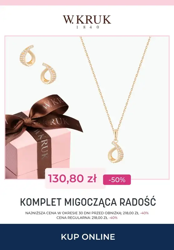 Prezenty - gazetka promocyjna W.Kruk | Do -50% na komplety biżuterii od wtorku 25.11  - strona 7