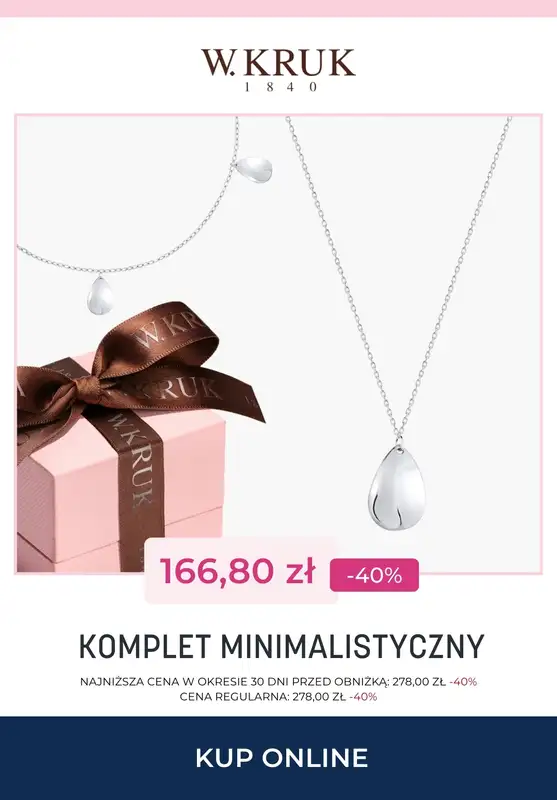 Prezenty - gazetka promocyjna W.Kruk | Do -50% na komplety biżuterii od wtorku 25.11  - strona 4