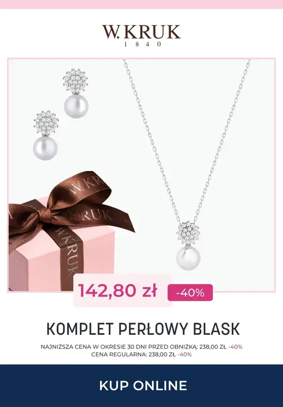 Prezenty - gazetka promocyjna W.Kruk | Do -50% na komplety biżuterii od wtorku 25.11  - strona 8