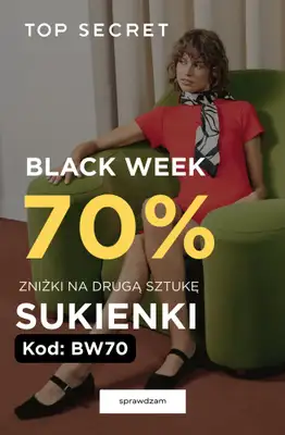 Top Secret - gazetka promocyjna Sukienki: -70% na drugą sztukę od wtorku 25.11 do poniedziałku 01.12