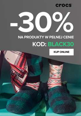 BLACK FRIDAY - gazetka promocyjna Crocs | -30% na produkty w pełnej cenie od wtorku 25.11 do poniedziałku 01.12
