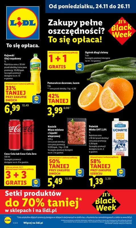 Lidl - gazetka promocyjna Oferta od poniedziałku od poniedziałku 24.11 do środy 26.11