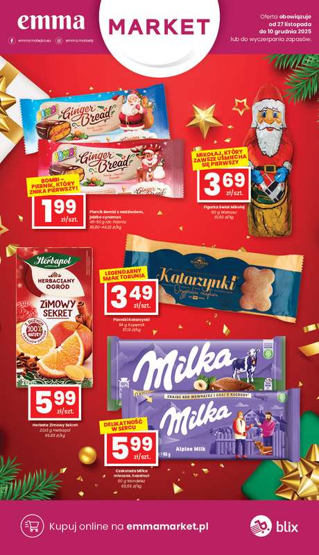 emma MARKET - gazetka promocyjna Gazetka od czwartku 27.11 do środy 10.12