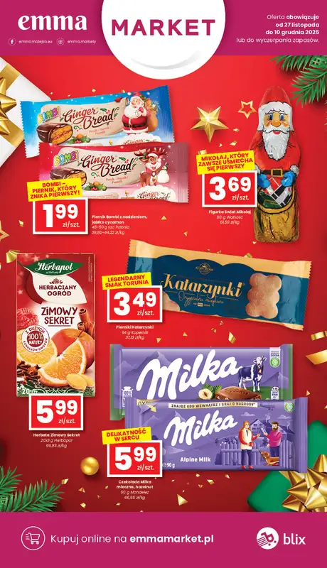 emma MARKET - gazetka promocyjna Gazetka od czwartku 27.11 do środy 10.12