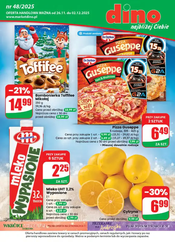 Dino - gazetka promocyjna Gazetka od środy 26.11 do wtorku 02.12