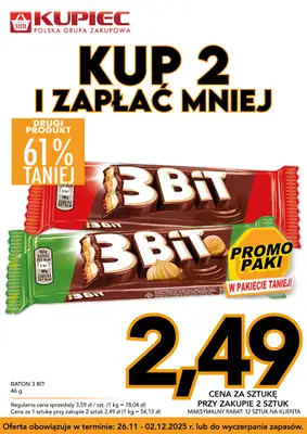 Kupiec - gazetka promocyjna Promopaki od środy 26.11 do wtorku 02.12