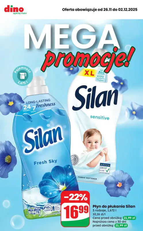 Dino - gazetka promocyjna MEGA promocje! od środy 26.11 do wtorku 02.12