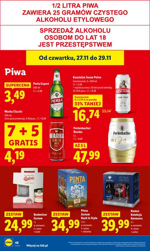Lidl - gazetka promocyjna Oferta od czwartku od czwartku 27.11 do soboty 29.11 - strona 48
