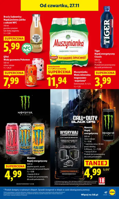 Lidl - gazetka promocyjna Oferta od czwartku od czwartku 27.11 do soboty 29.11 - strona 47