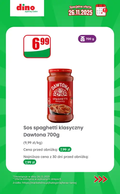 Dino - gazetka promocyjna Specjalna oferta na 26.11.2025 - promocje spoza gazetki od środy 26.11 do środy 26.11 - strona 11