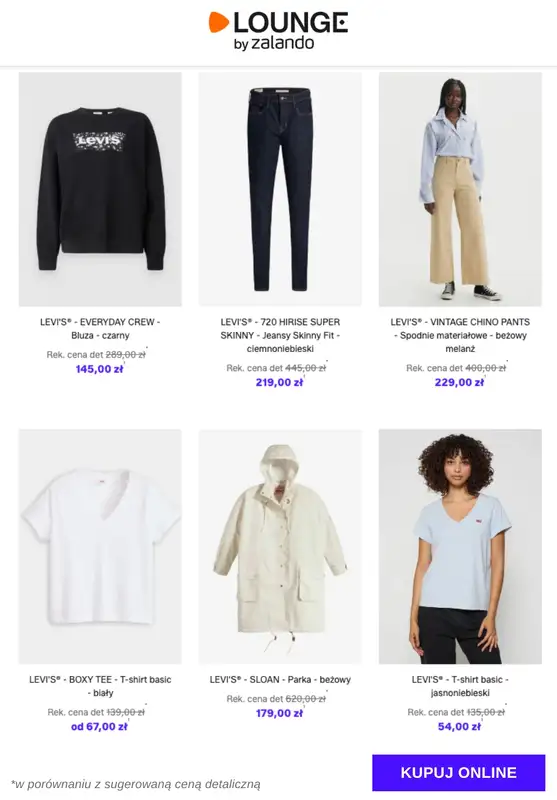 Lounge by Zalando - gazetka promocyjna Specjalne okazje:  Levi's® - Kobiety od środy 26.11 do niedzieli 30.11 - strona 9