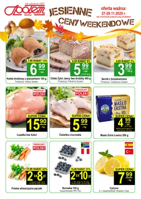 Społem - Blisko i Korzystnie - gazetka promocyjna Plakat promocyjny PSS Kalisz od czwartku 27.11 do soboty 29.11