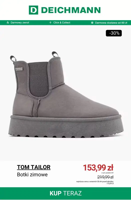 Deichmann - gazetka promocyjna Do -50% na botki zimowe i śniegowce od środy 26.11 do poniedziałku 01.12 - strona 2