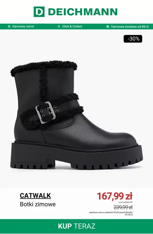 Deichmann - gazetka promocyjna Do -50% na botki zimowe i śniegowce od środy 26.11 do poniedziałku 01.12 - strona 8