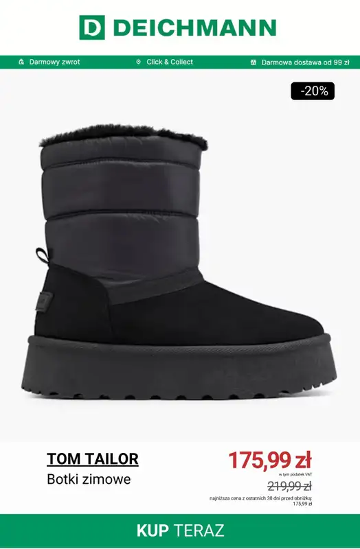 Deichmann - gazetka promocyjna Do -50% na botki zimowe i śniegowce od środy 26.11 do poniedziałku 01.12 - strona 7
