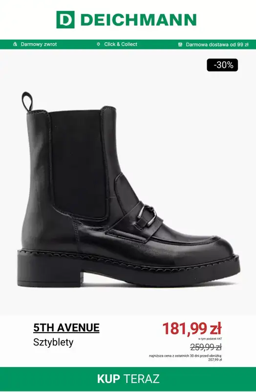 Deichmann - gazetka promocyjna Do -50% na botki zimowe i śniegowce od środy 26.11 do poniedziałku 01.12 - strona 5