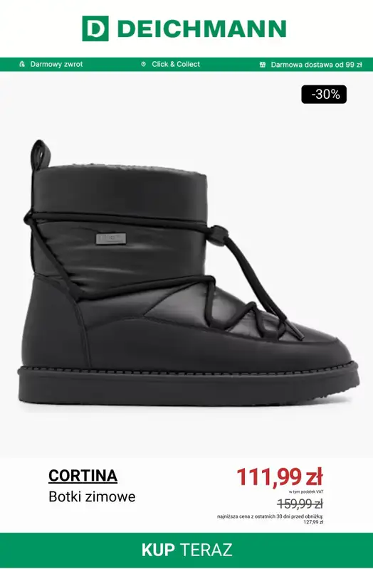 Deichmann - gazetka promocyjna Do -50% na botki zimowe i śniegowce od środy 26.11 do poniedziałku 01.12 - strona 6