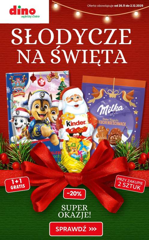 Dino - gazetka promocyjna Słodycze na święta - SUPER OFERTY! od czwartku 27.11 