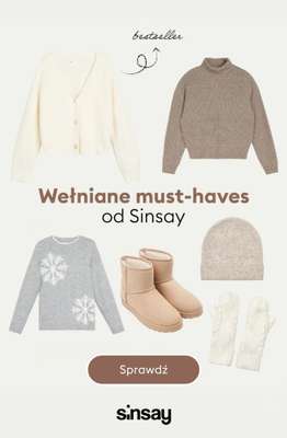 Sinsay - gazetka promocyjna Wełniane must-haves! od środy 26.11 do wtorku 02.12