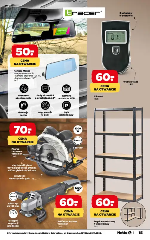 Netto - gazetka promocyjna Gabryelin - Wielkie otwarcie już w czwartek 27.11 od czwartku 27.11 do soboty 29.11 - strona 15