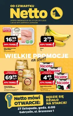 Netto - gazetka promocyjna Gabryelin - Wielkie otwarcie już w czwartek 27.11 od czwartku 27.11 do soboty 29.11