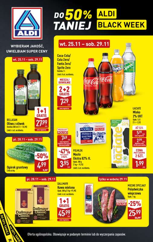 Aldi - gazetka promocyjna Black Week w Aldi! od środy 26.11 do soboty 29.11