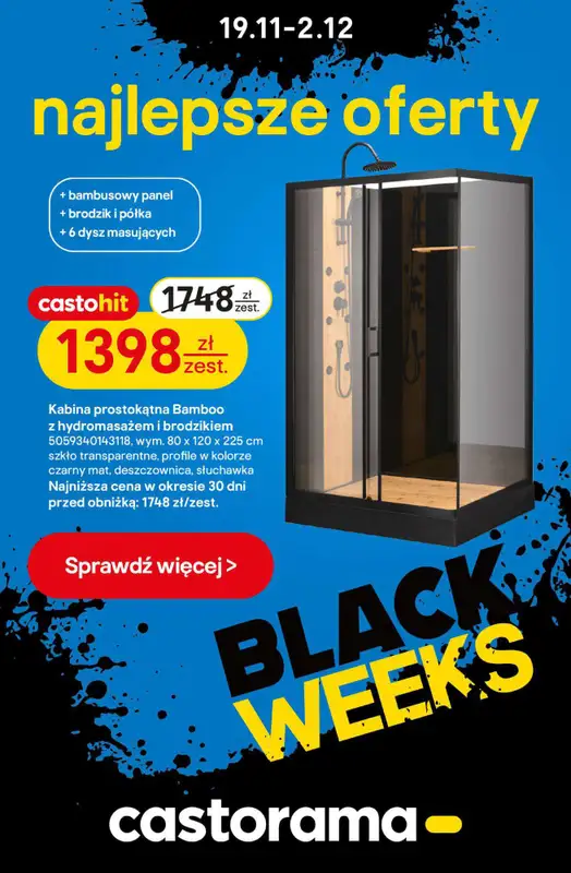 Castorama - gazetka promocyjna Najlepsze oferty Black Weeks od środy 26.11 do wtorku 02.12
