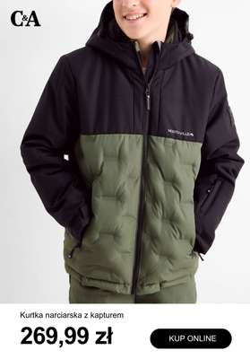 Kurtka narciarska z kapturem - czarno-zielona