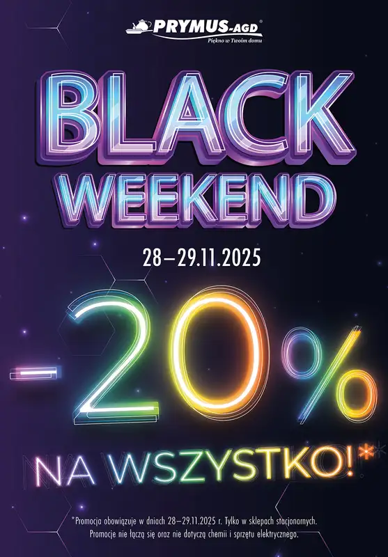Prymus AGD - gazetka promocyjna Black Weekend od piątku 28.11 do soboty 29.11