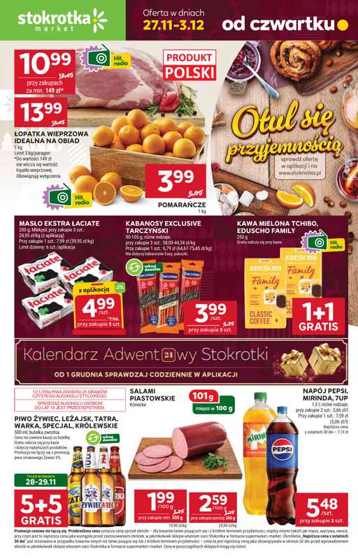 Stokrotka - gazetka promocyjna Gazetka Market od czwartku 27.11 do środy 03.12