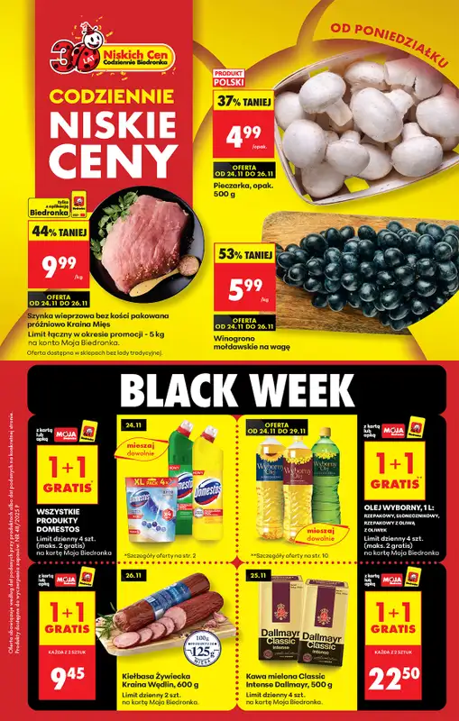 Biedronka - gazetka promocyjna Od poniedziałku od poniedziałku 24.11 do niedzieli 30.11