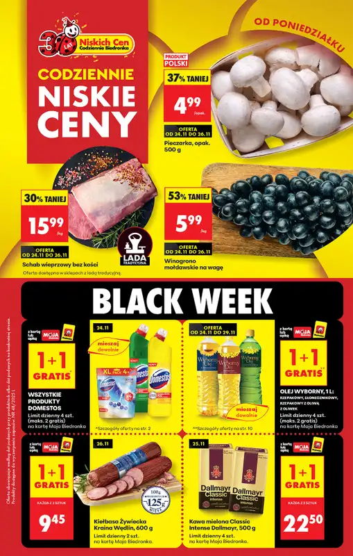Biedronka - gazetka promocyjna Od poniedziałku, Z ladą tradycyjną od poniedziałku 24.11 do niedzieli 30.11