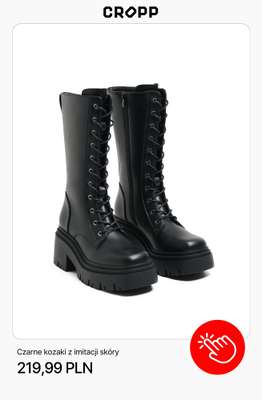 Czarne kozaki z imitacji skóry