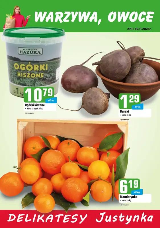Delikatesy Justynka - gazetka promocyjna Plakaty promocyjne od czwartku 27.11 do niedzieli 30.11
