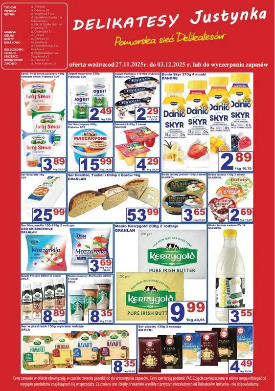 Delikatesy Justynka - gazetka promocyjna Gazetka od czwartku 27.11 do środy 03.12 - strona 4