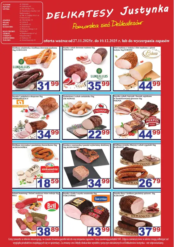 Delikatesy Justynka - gazetka promocyjna Gazetka od czwartku 27.11 do środy 10.12 - strona 3