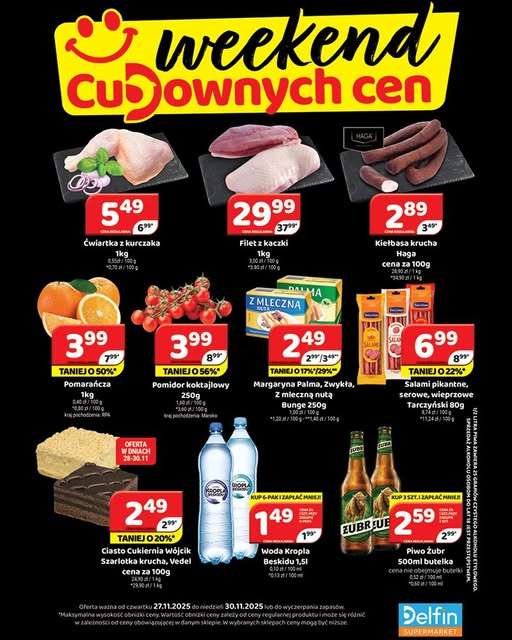 Delfin - gazetka promocyjna Weekend cudownych cen od czwartku 27.11 do niedzieli 30.11