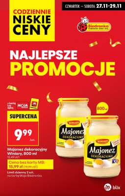 Biedronka - gazetka promocyjna Najlepsze promocje! od czwartku 27.11 do soboty 29.11