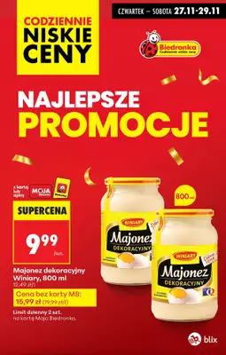 Biedronka - gazetka promocyjna Najlepsze promocje! od czwartku 27.11 do soboty 29.11