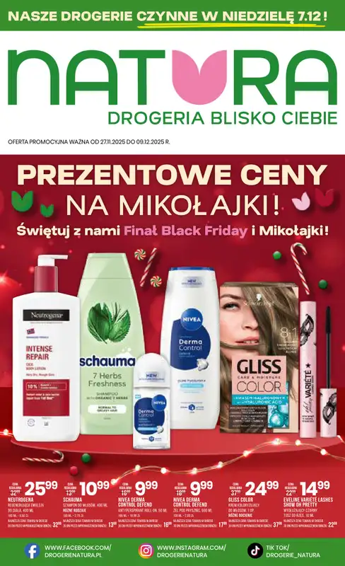 Drogerie Natura - gazetka promocyjna Gazetka od czwartku 27.11 do wtorku 09.12