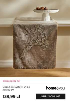 Bieżnik Welwetowy Dridis 40x180 cm