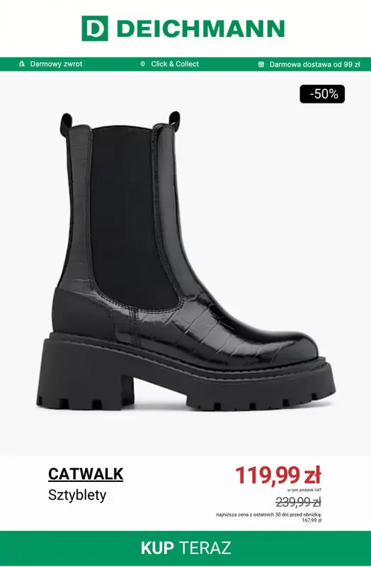 Deichmann - gazetka promocyjna Do -50% na sztyblety od czwartku 27.11 do poniedziałku 01.12 - strona 10