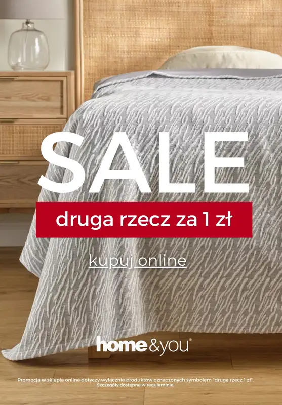 home&you - gazetka promocyjna SALE: druga rzecz za 1 zł od czwartku 27.11 do poniedziałku 01.12